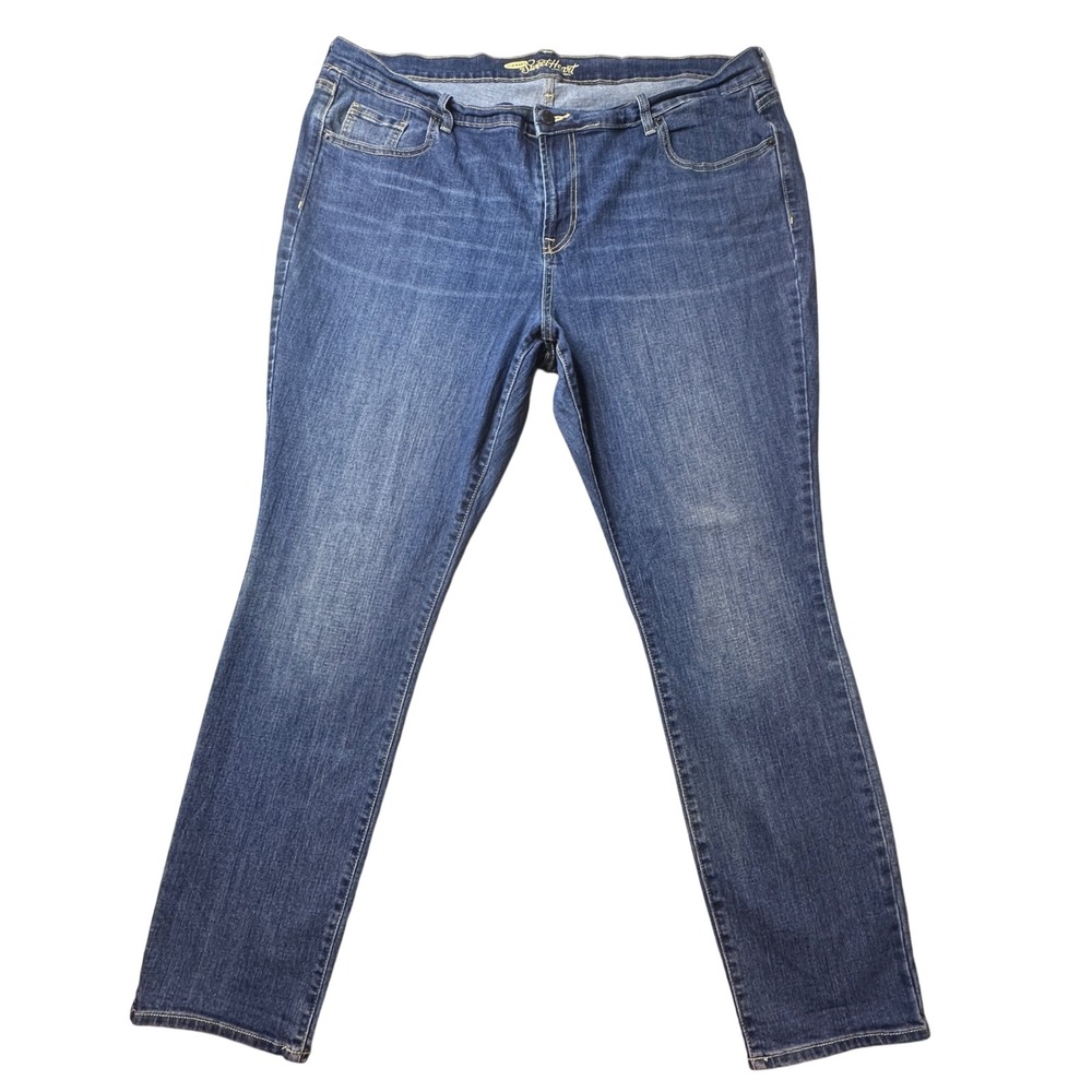 Old Navy Jeans Womens 20 Blue The Sweetheart Straight Leg Mid Rise Stretch Denim